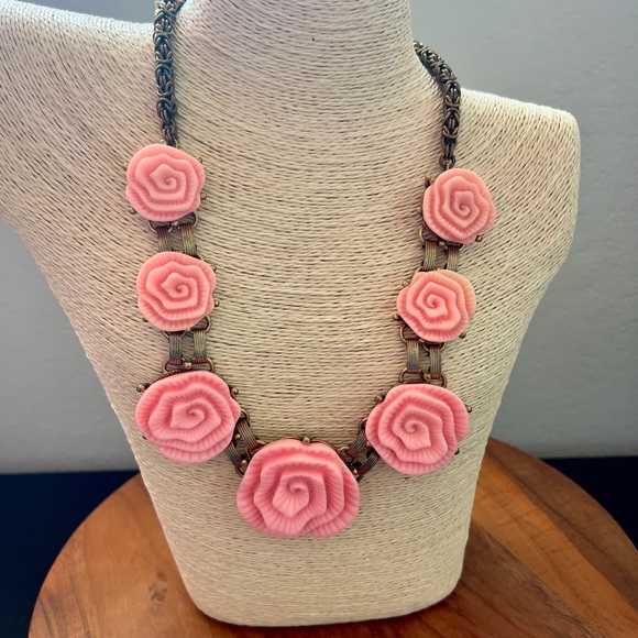 NWOT Vintage Oscar De La Renta Pink Camellia Flower Regal...